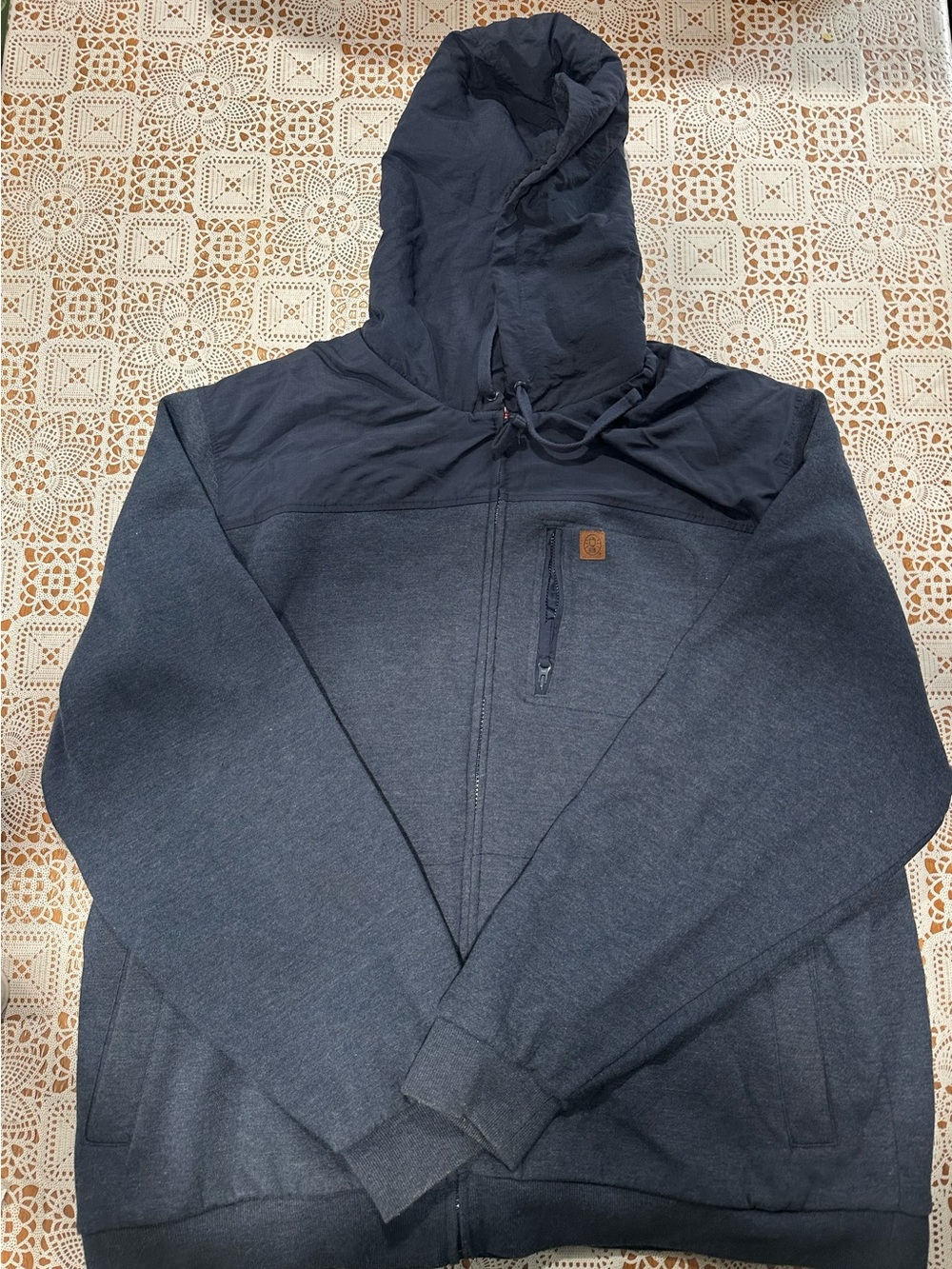 Coleman Men’s XXL Sherpa Lined Full Zip Hooded Jacket Gray Black